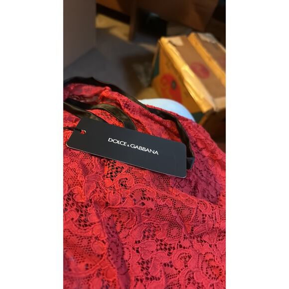 Dolce & Gabbana Sleeveless lace top red size 8 - Picture 10 of 10